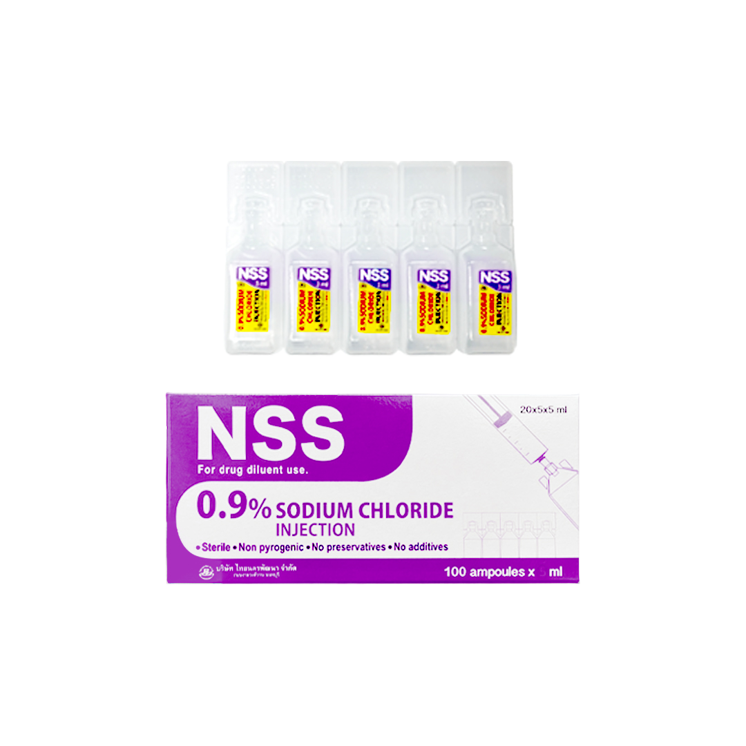 ไทยนครพัฒนา NSS Sodium Chloride 0.9% 5 ml. (100pcs./Box) SD003